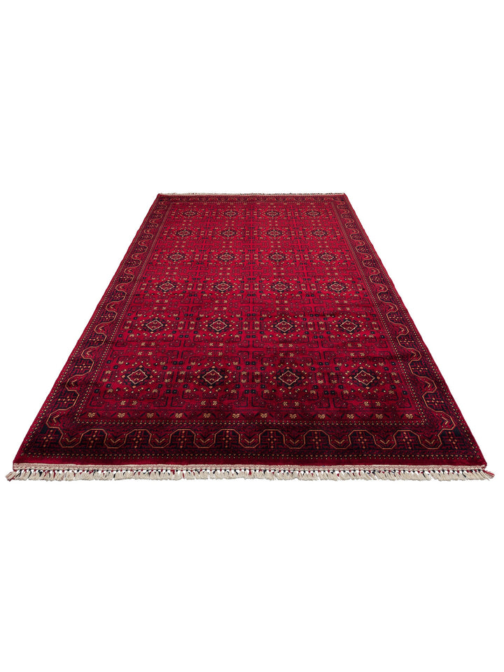 Kabil Afgan Desenli El Emeğiyle Özel Tezgahlarda Üretilen TENCEL™ Uşak Halısı 960 RED - Carpetdocia