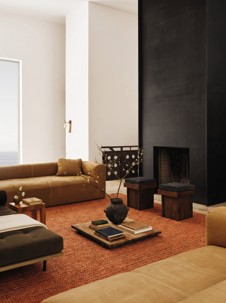Baccarat Neo Jüt %100 Naturel Oturma Odası Koridor Mutfak Balkon El Dokuma Hasır Halı BCN RUST - Carpetdocia