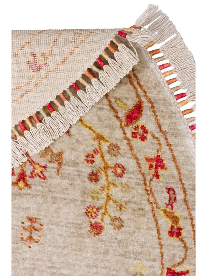 Oushak Carnaval %100 natürlich, leicht zu reinigen, handgefertigter TENCEL™ moderner Uşak-Teppich 08 BEIGE AUTUMN Q