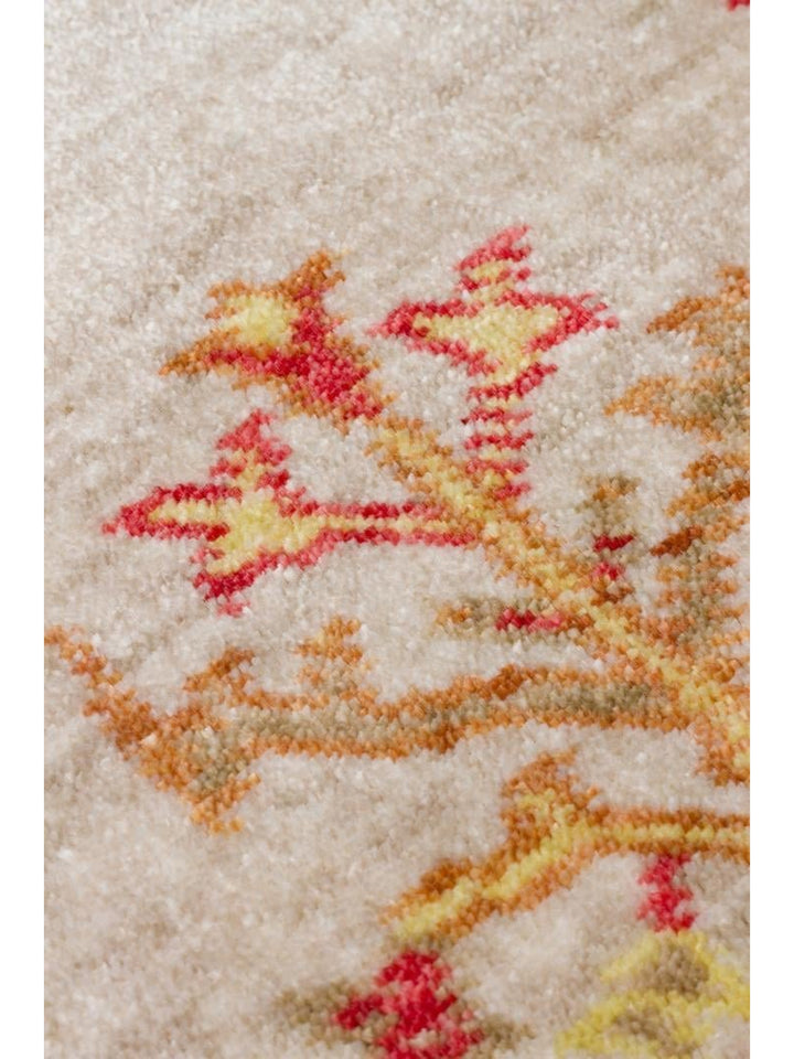 Oushak Carnaval %100 natürlich, leicht zu reinigen, handgefertigter TENCEL™ moderner Uşak-Teppich 08 BEIGE AUTUMN Q