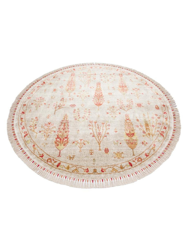 Oushak Carnaval %100 natürlich, leicht zu reinigen, handgefertigter TENCEL™ moderner Uşak-Teppich 08 BEIGE AUTUMN Q