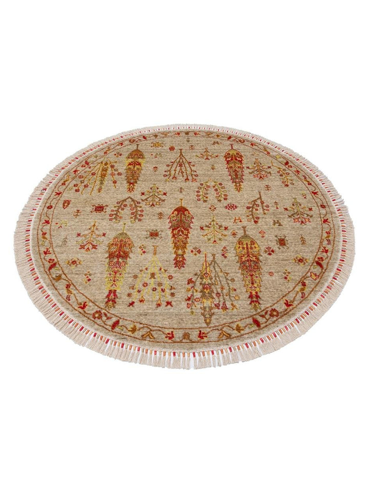 Oushak Carnaval %100 natürlich, leicht zu reinigen, handgefertigter TENCEL™ moderner Uşak-Teppich 08 BEIGE AUTUMN Q