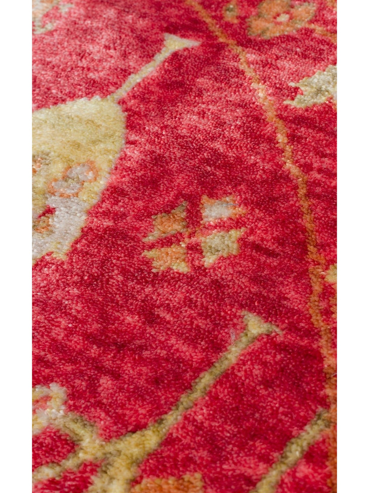 Oushak Carnaval %100 natürlich, leicht zu reinigen, handgefertigter TENCEL™ moderner Uşak-Teppich 08 RED AUTUMN Q