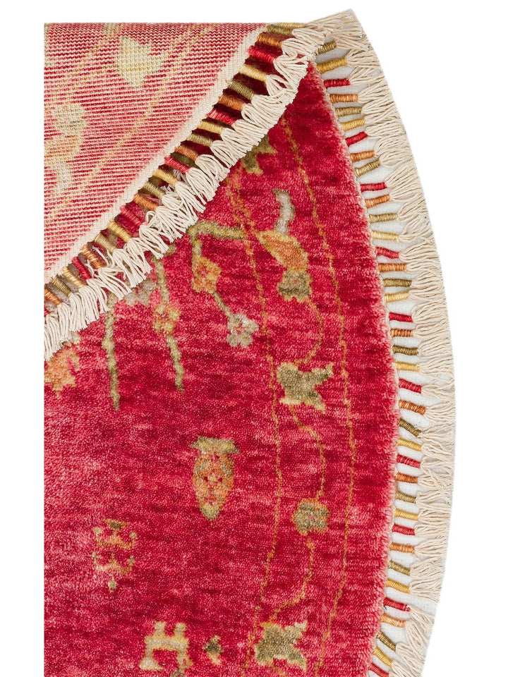 Oushak Carnaval %100 natürlich, leicht zu reinigen, handgefertigter TENCEL™ moderner Uşak-Teppich 08 RED AUTUMN Q