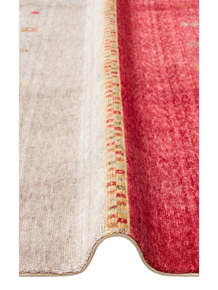 Oushak Carnaval Tapis Uşak Moderne TENCEL™ 100 % Naturel, Facile à Nettoyer, Fait Main 11 RED AUTUMN