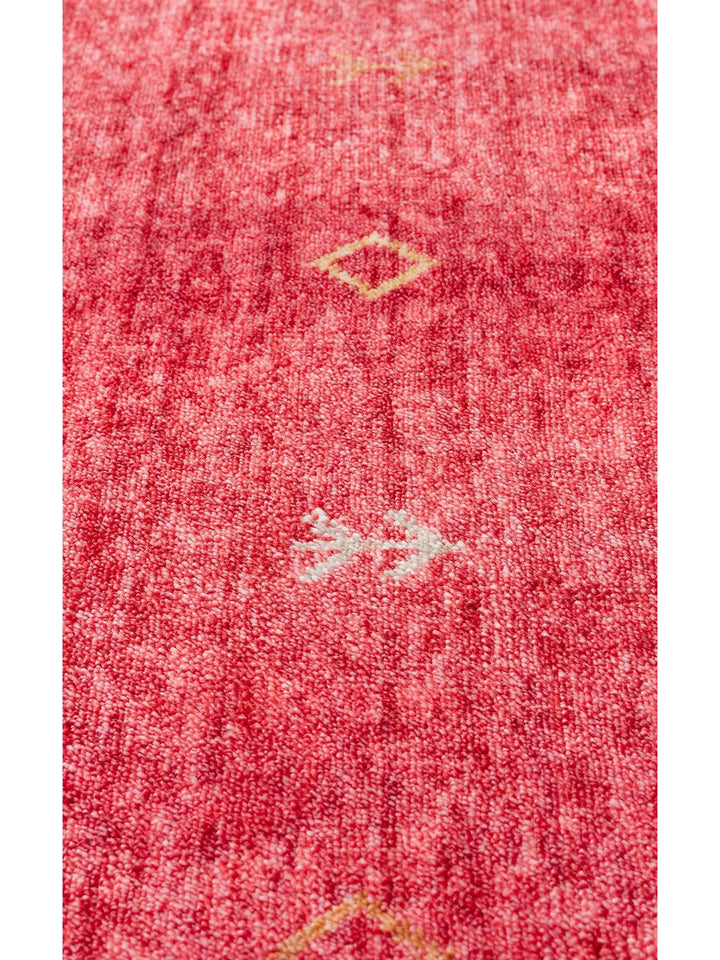 Oushak Carnaval Tapis Uşak Moderne TENCEL™ 100 % Naturel, Facile à Nettoyer, Fait Main 11 RED AUTUMN