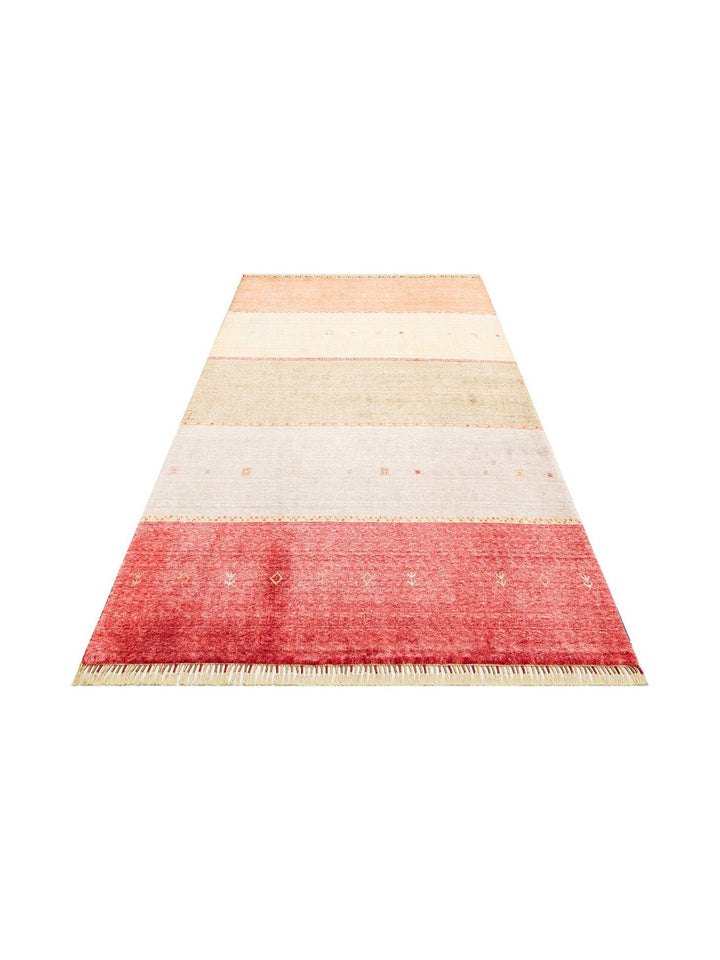 Oushak Carnaval Tapis Uşak Moderne TENCEL™ 100 % Naturel, Facile à Nettoyer, Fait Main 11 RED AUTUMN