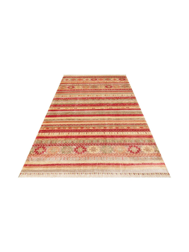 Oushak Carnaval Tapis Uşak Moderne TENCEL™ 100 % Naturel, Facile à Nettoyer, Fait Main 12 RED AUTUMN