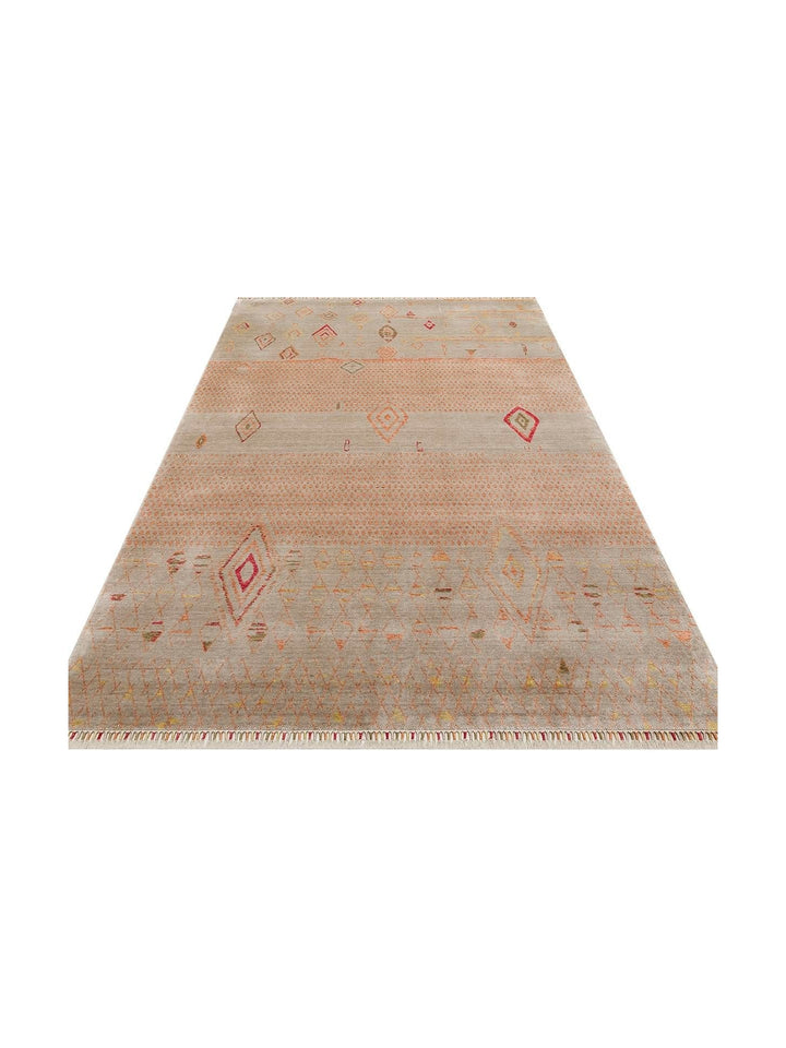 Oushak Carnaval Tapis Uşak Moderne TENCEL™ 100 % Naturel, Facile à Nettoyer, Fait Main 15 BEIGE AUTUMN