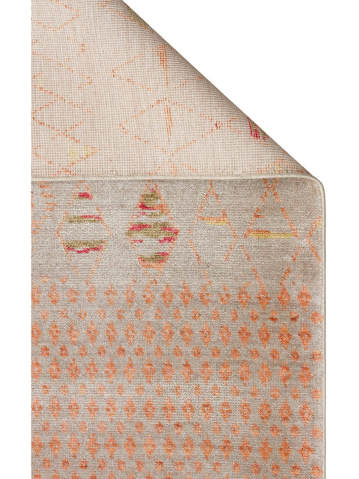 Oushak Carnaval Tapis Uşak Moderne TENCEL™ 100 % Naturel, Facile à Nettoyer, Fait Main 15 BEIGE AUTUMN