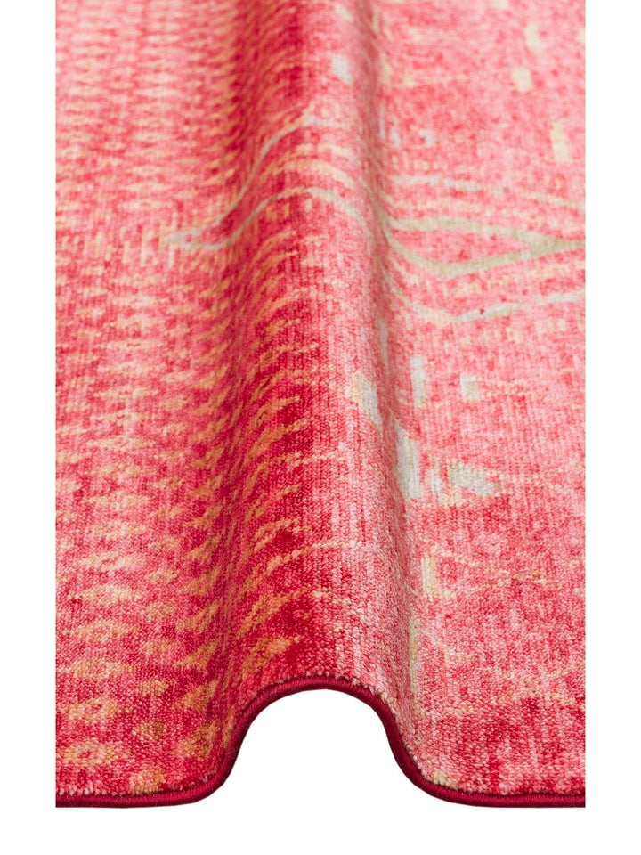 Oushak Carnaval 100 % naturel, facile à nettoyer, fabriqué à la main avec TENCEL™, tapis moderne d'Uşak ZR 15 RED AUTUMN