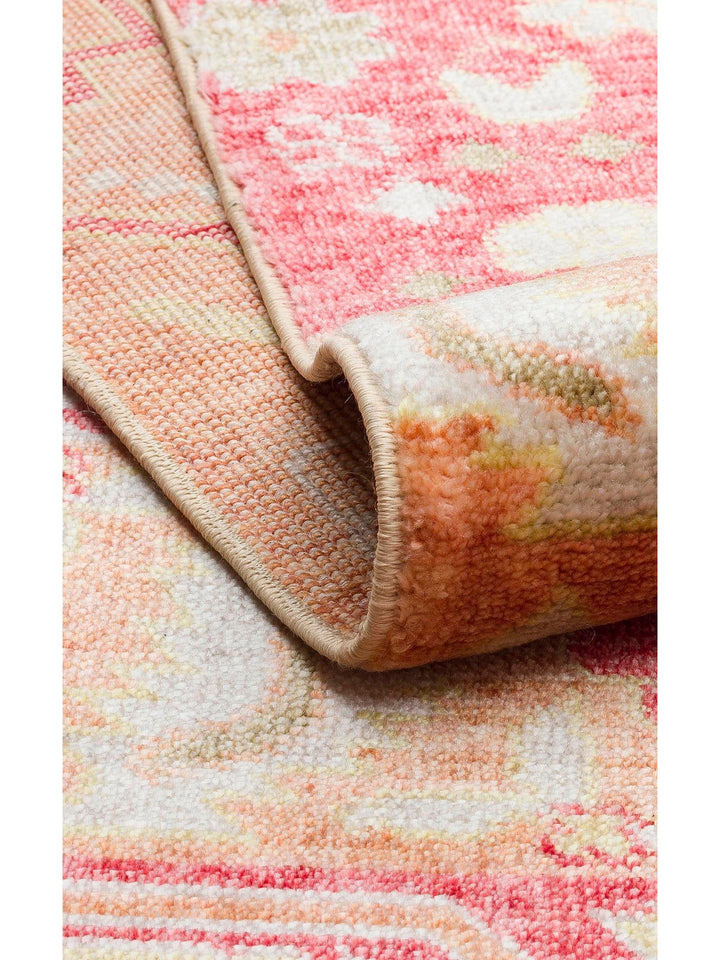 Oushak Carnaval 100 % naturel, facile à nettoyer, fabriqué à la main avec TENCEL™, tapis moderne d'Uşak 17 RED AUTUMN