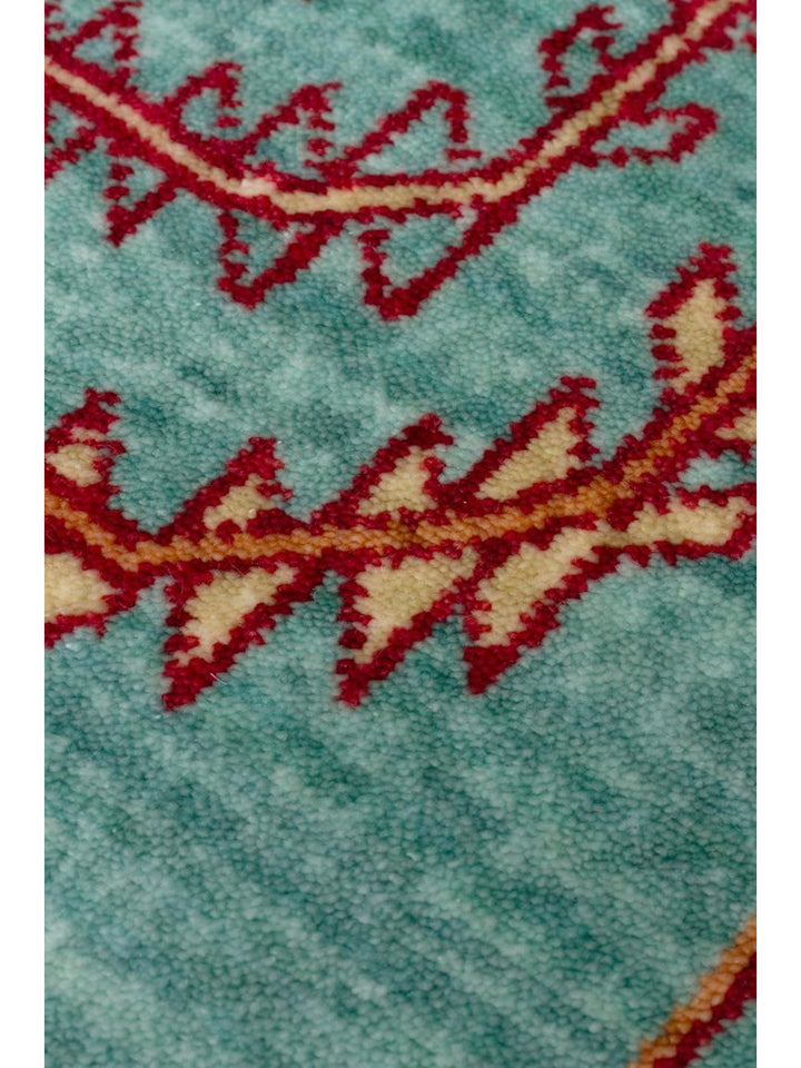 سجادة Oushak Carnaval الحديثة من TENCEL™ مصنوعة يدوياً، طبيعية 100% وسهلة التنظيف 22 TURQUOISE