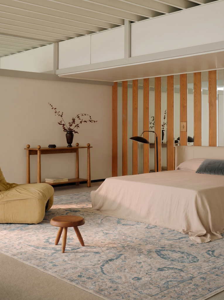 Tapis Uşak TENCEL™ Çırağan 100 % naturel, scintillant, fabriqué à la main sur métiers spéciaux 07VSKY