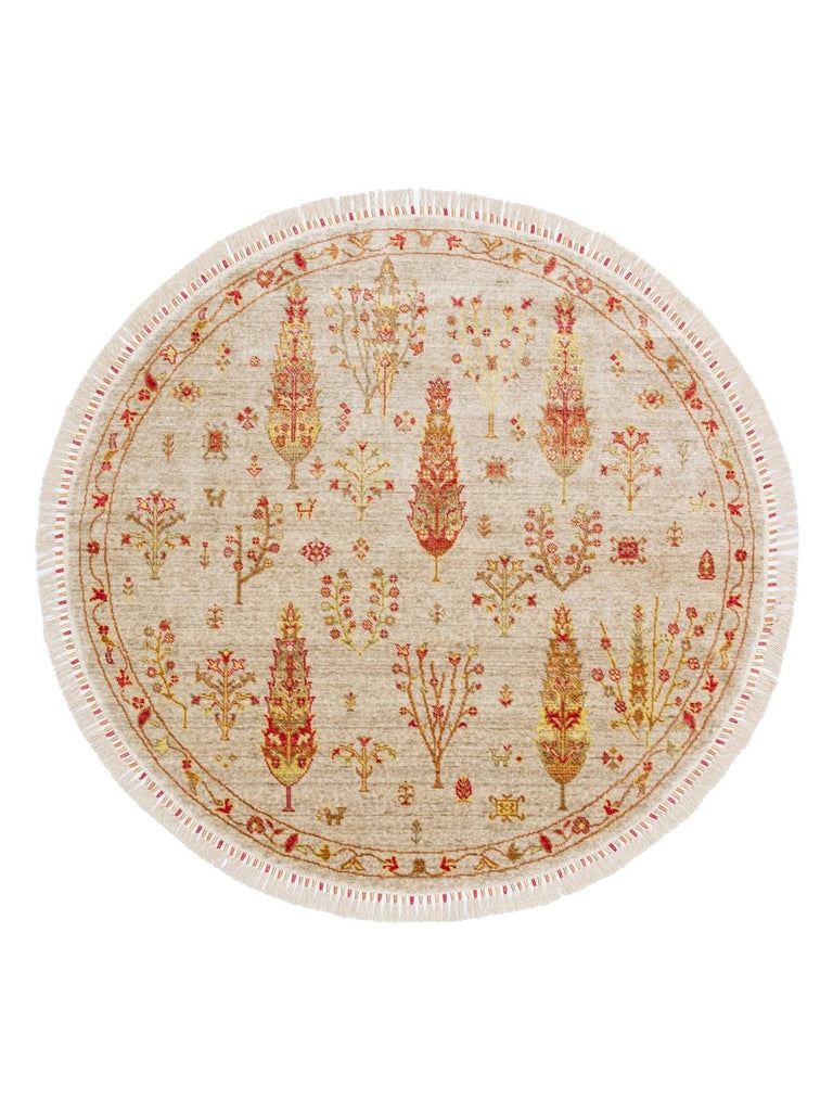 Oushak Carnaval %100 Naturel Kolay Temizlenir El Emeğiyle Üretilen TENCEL™ Modern Uşak Halısı 08 BEIGE AUTUMN Q