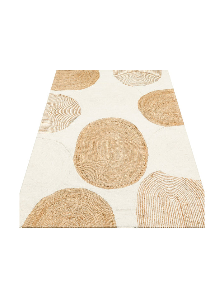 Woolstar 100% Natural Kazakh Pattern Living Room Sitting Room Hallway Entrance Handwoven Knitted Carpet 902NATWHITE