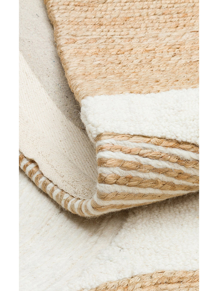 Woolstar 100% Natural Kazakh Pattern Living Room Sitting Room Hallway Entrance Handwoven Knitted Carpet 902NATWHITE