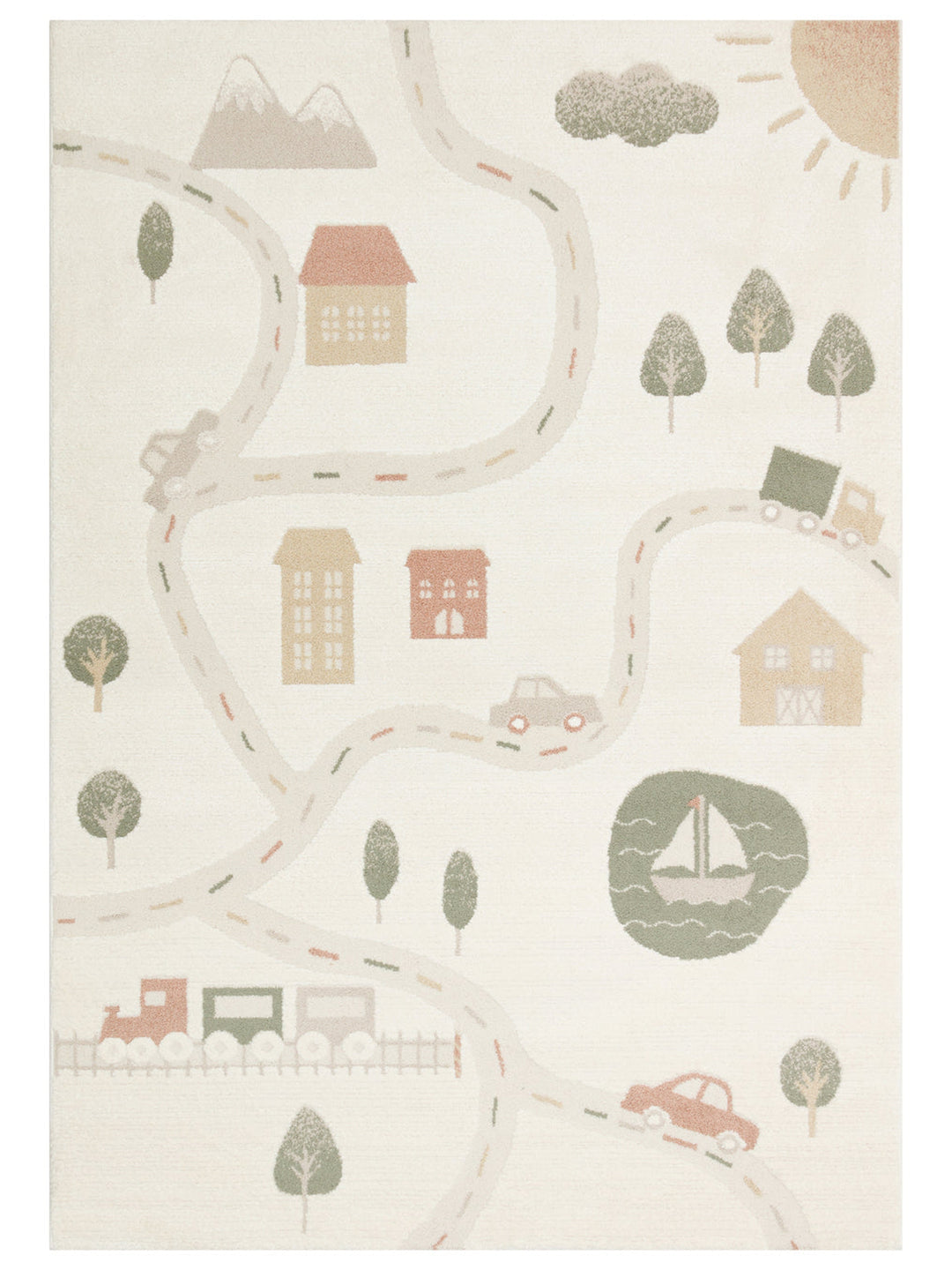 Carpetdocia Kids Pastel Renkli Hav ve Toz Vermeyen Çocuk Halısı 07 CREAM MULTY - Carpetdocia