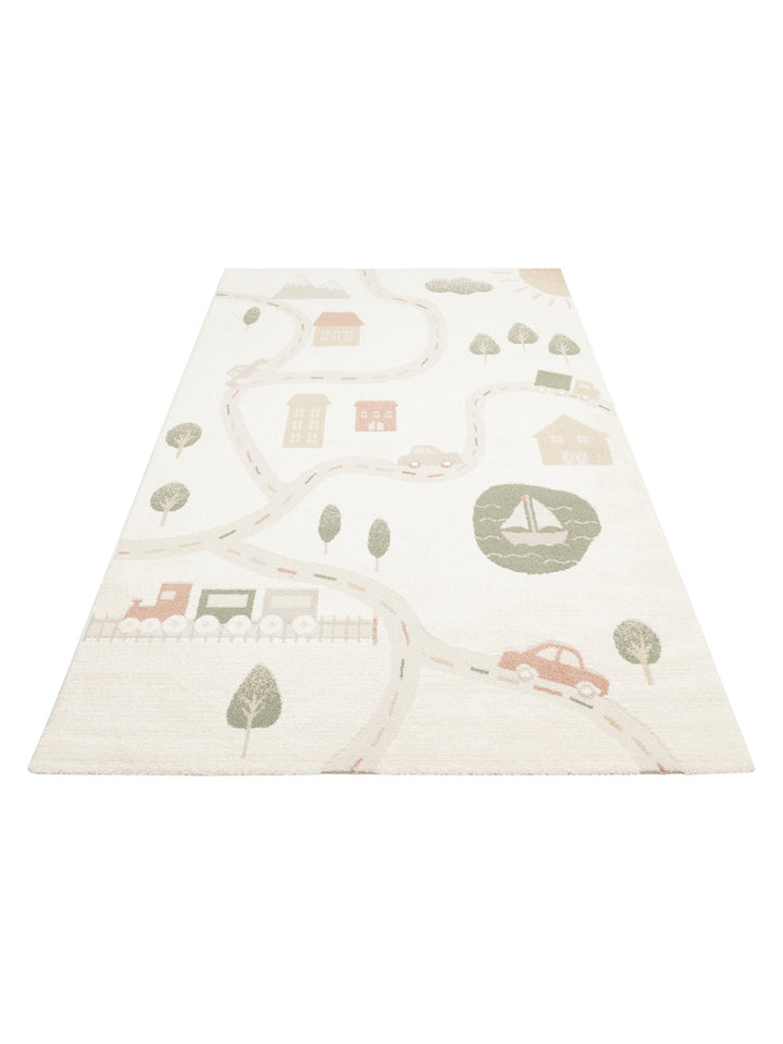 Carpetdocia Kids Pastel Renkli Hav ve Toz Vermeyen Çocuk Halısı 07 CREAM MULTY - Carpetdocia