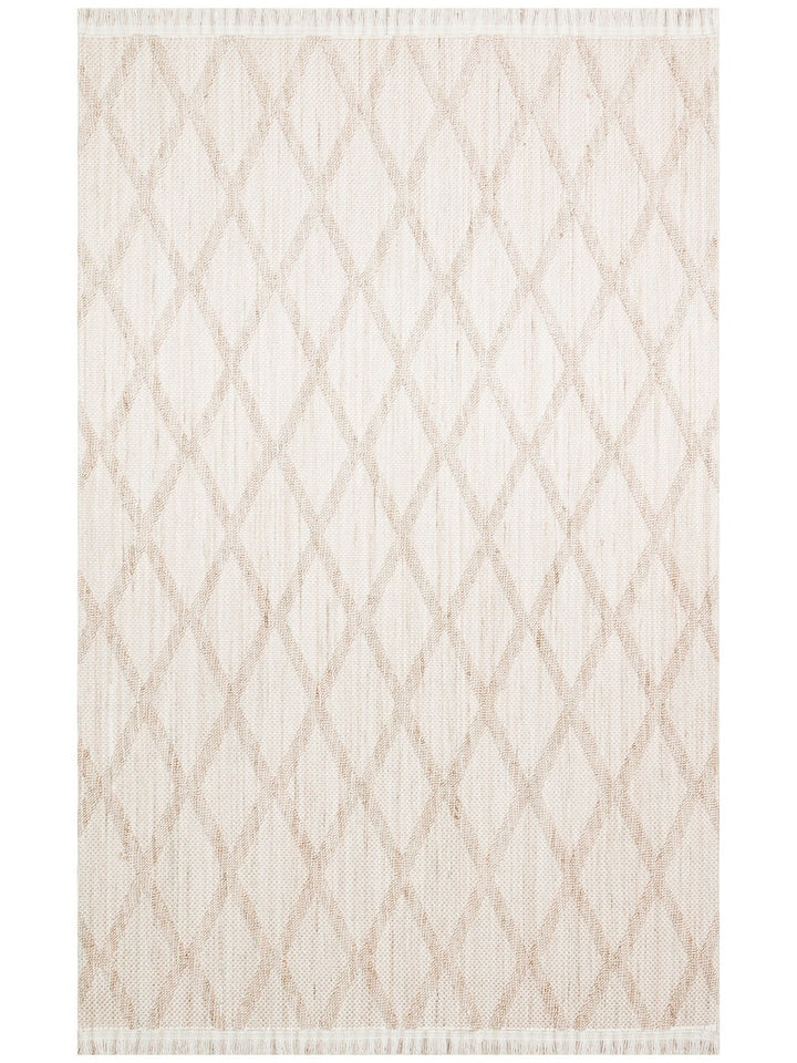 Comfy Modern Desenli Oturma Odası Koridor Antre Yatak Odası Örgü Dokuma Halı 04 BEIGE - Carpetdocia