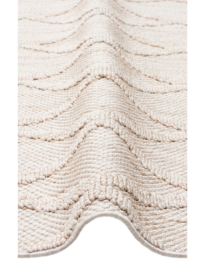 Comfy Modern Desenli Oturma Odası Koridor Antre Yatak Odası Örgü Dokuma Halı 04 BEIGE - Carpetdocia