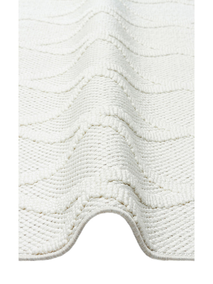 Comfy Modern Desenli Oturma Odası Koridor Antre Yatak Odası Örgü Dokuma Halı 04 CREAM - Carpetdocia