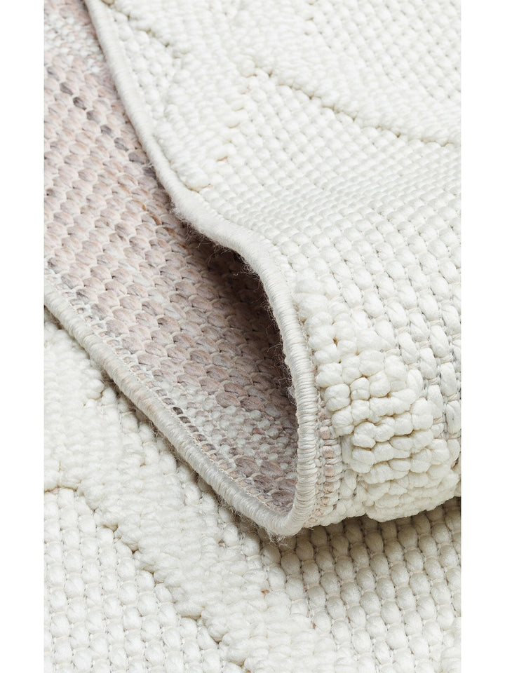 Comfy Modern Desenli Oturma Odası Koridor Antre Yatak Odası Örgü Dokuma Halı 04 CREAM - Carpetdocia