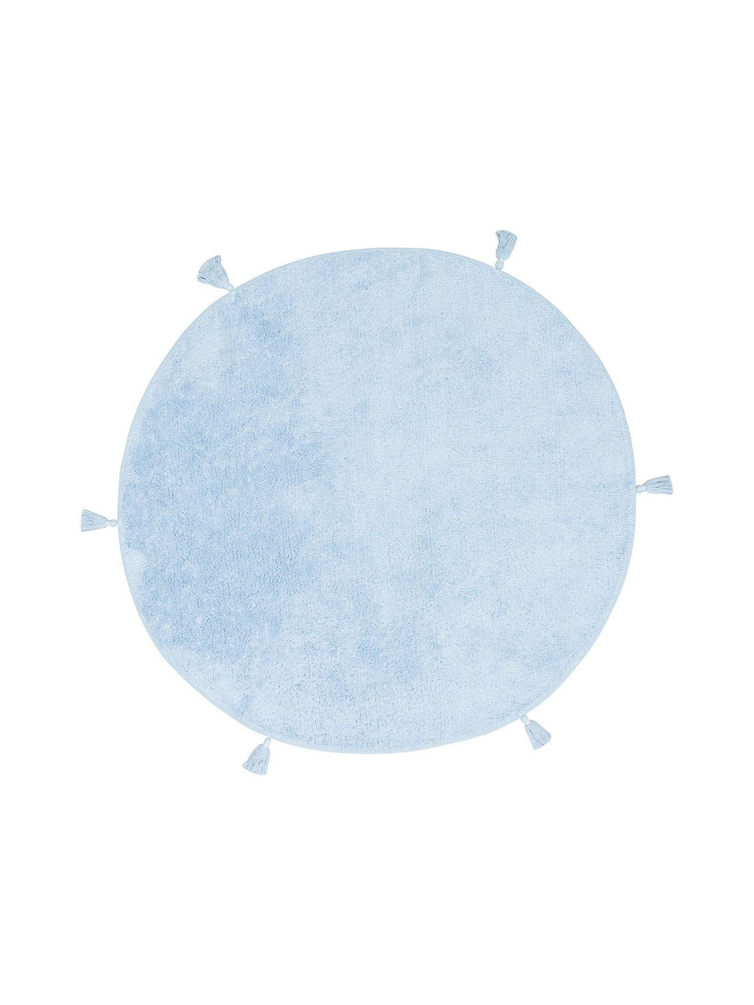 Cotton Baby %100 Naturel Pamuk Yıkanabilir Kaymaz Tabanlı Bebek Halısı PLAIN BLUE Q - Carpetdocia
