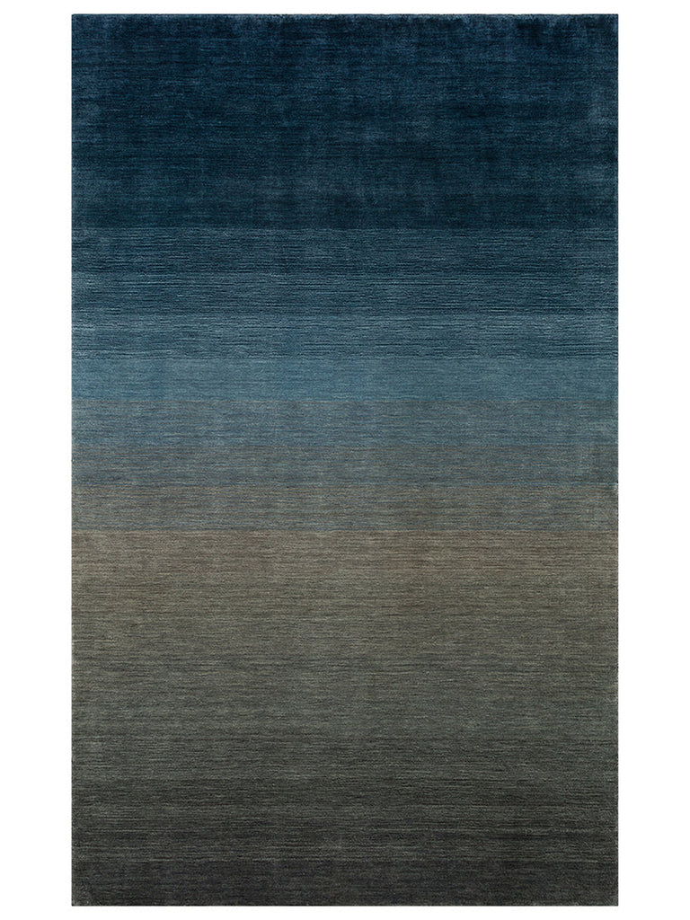 Donatella Series 100% New Zealand Wool Hand Woven Gradient Living Room Carpet NAVY GREY