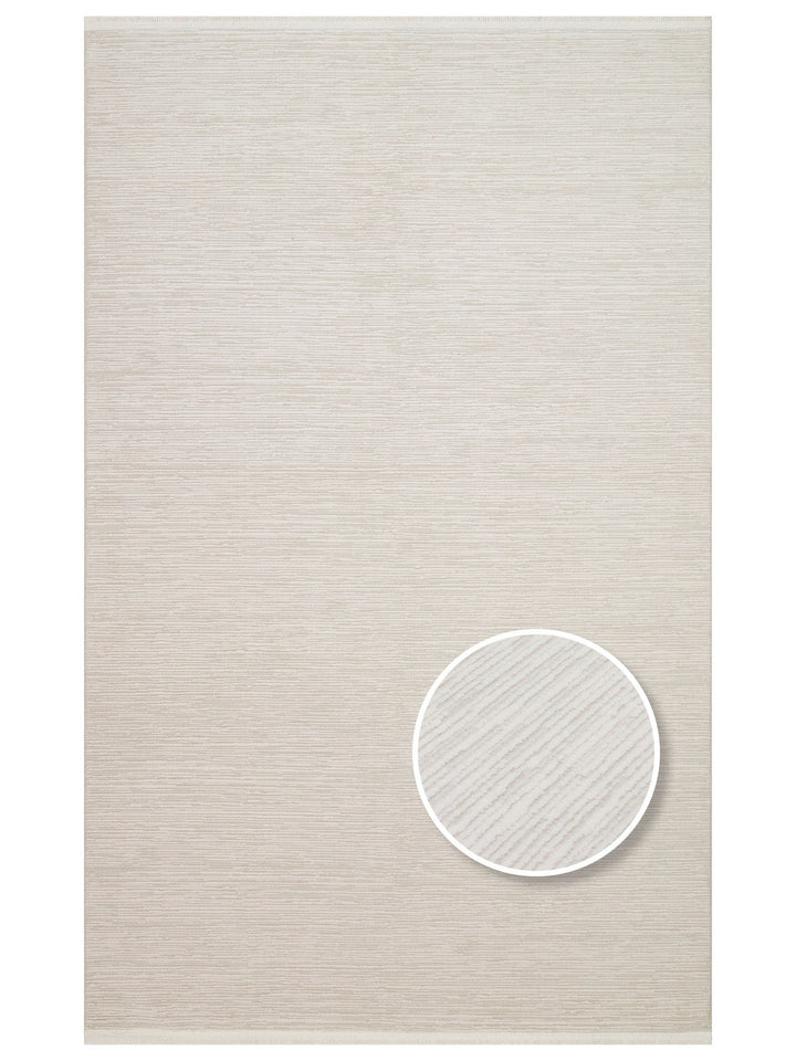 Fade Serisi Sade Desenli Oturma Odası Salon Koridor Antre Yatak Odası Modern Halı PLAIN CREAM - Carpetdocia