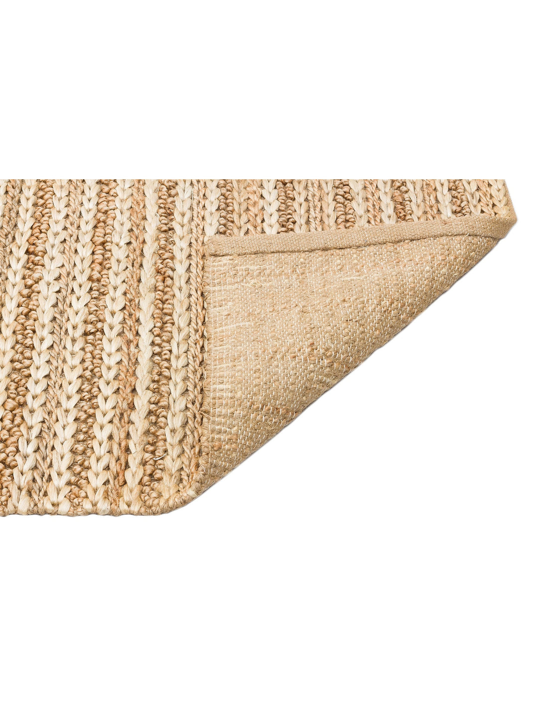 Knit Jüt Farklı Örgü Dokusuna Sahip El Dokuma Naturel Jüt Hasır Halı 1152 NATURAL XW - Carpetdocia