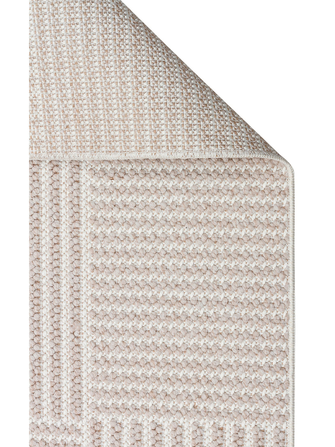 Mali Yumuşak Tuşeli Örgü Dokuma Oturma Odası Koridor Antre Yatak Odası Modern Halı 12 BEIGE WHITE - Carpetdocia