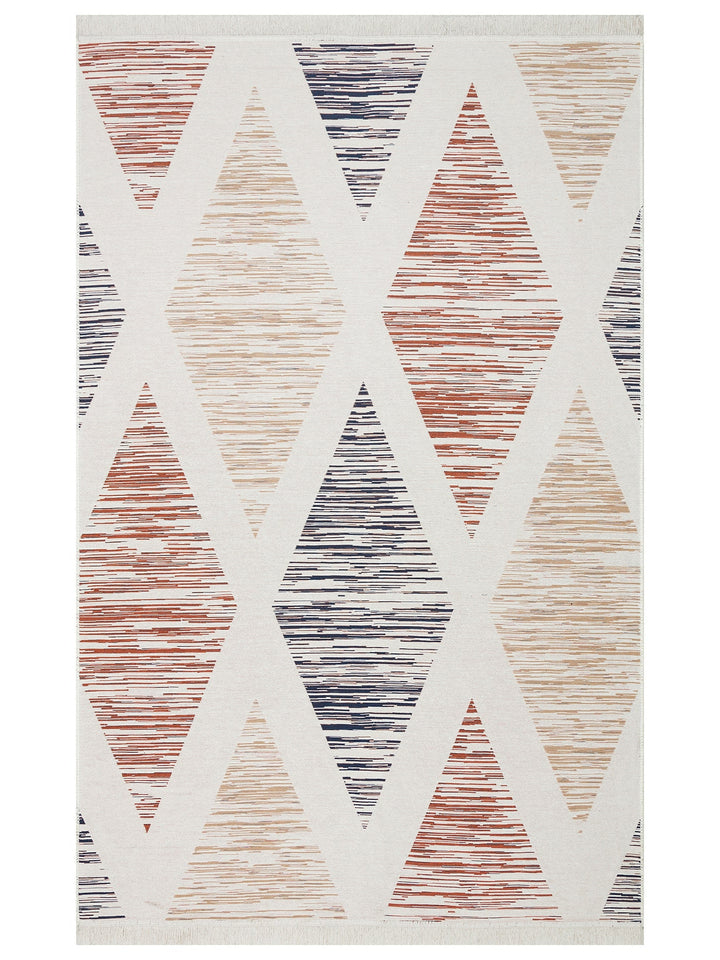 Maya %100 Naturel Pamuk Yıkanabilir Çift Taraflı Oturma Odası Mutfak Koridor Modern Kilim 38 MULTY - Carpetdocia