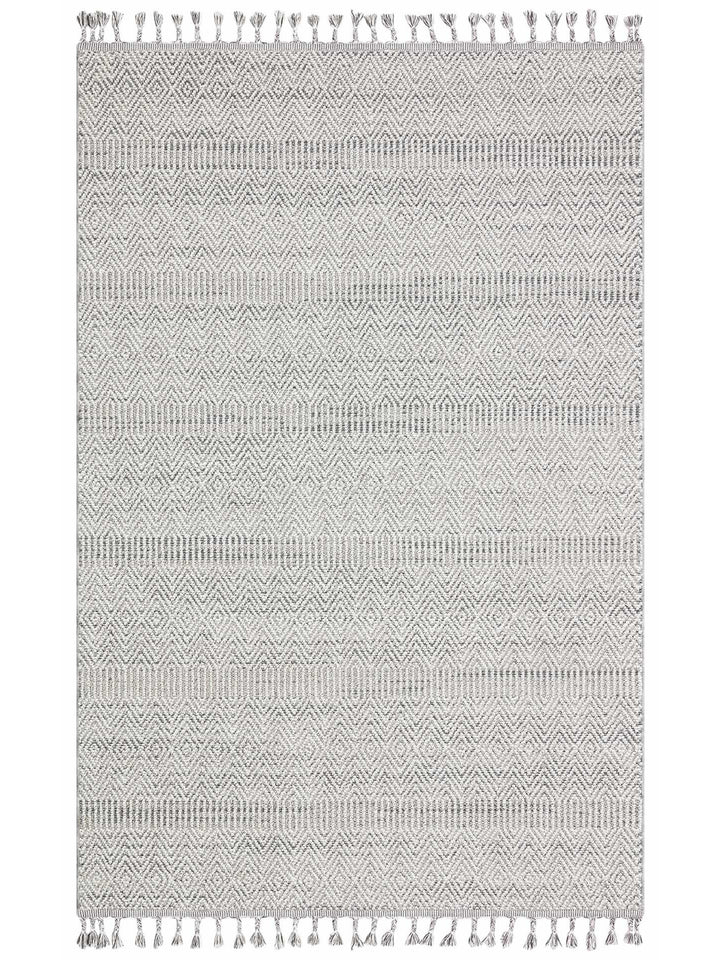 Ole Serisi Hasır Dokuma Oturma Odası Salon Koridor Antre Mutfak Modern İskandinav Halı 01 GREY - Carpetdocia