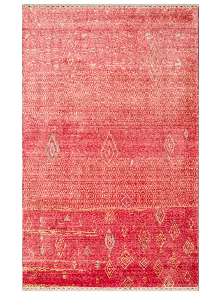 Oushak Carnaval 100% Natural Easy to Clean Handmade Tencel Modern Uşak Carpet 15 RED