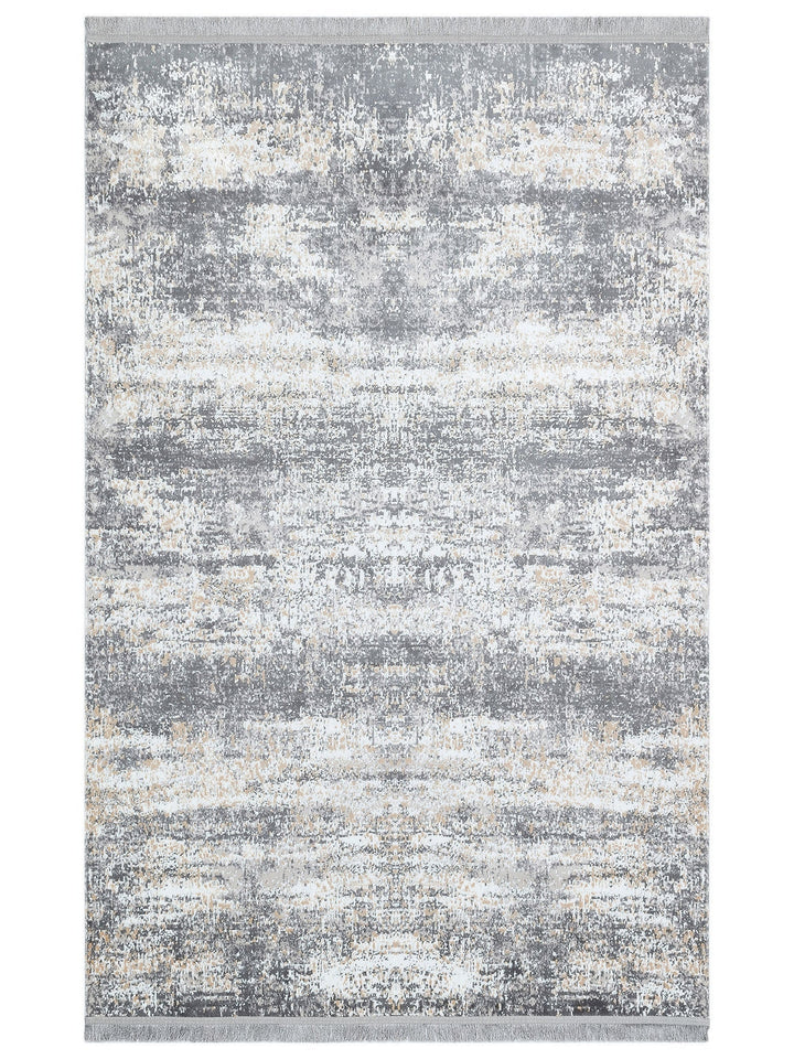 Smooth Yıkanabilir Kaymaz Parlak Oturma Odası Salon Koridor İnce Dokuma Modern Halı 01 BEIGE GOLD XW - Carpetdocia