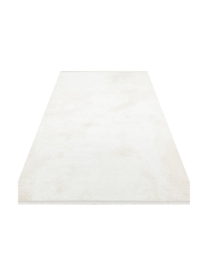 Smooth Yıkanabilir Kaymaz Parlak Oturma Odası Salon Koridor İnce Dokuma Modern Halı 108 CREAM BEIGE - Carpetdocia