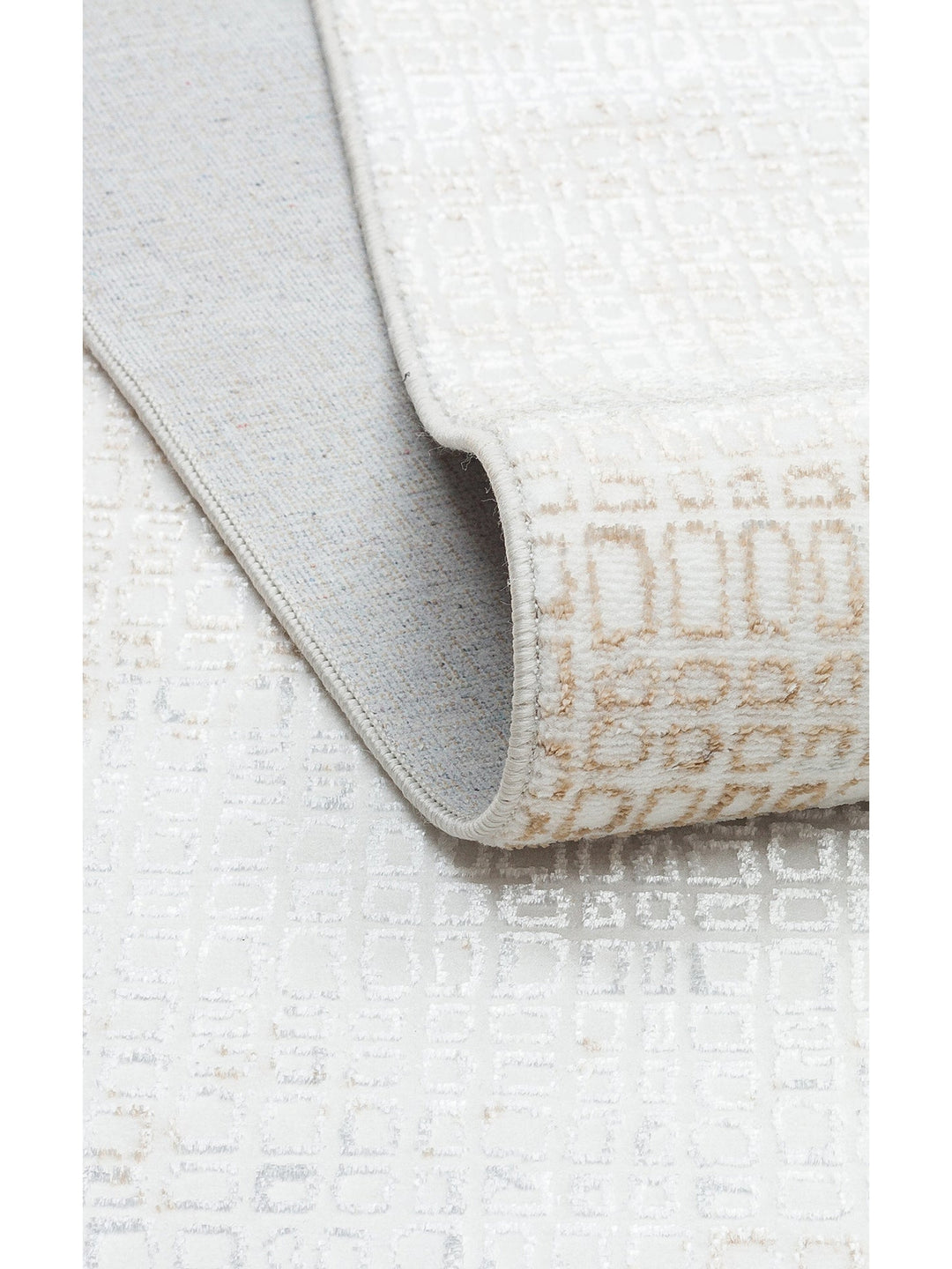 Smooth Yıkanabilir Kaymaz Parlak Oturma Odası Salon Koridor İnce Dokuma Modern Halı 108 CREAM BEIGE - Carpetdocia