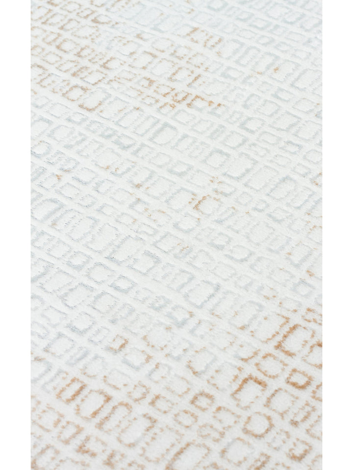 Smooth Yıkanabilir Kaymaz Parlak Oturma Odası Salon Koridor İnce Dokuma Modern Halı 108 CREAM BEIGE - Carpetdocia