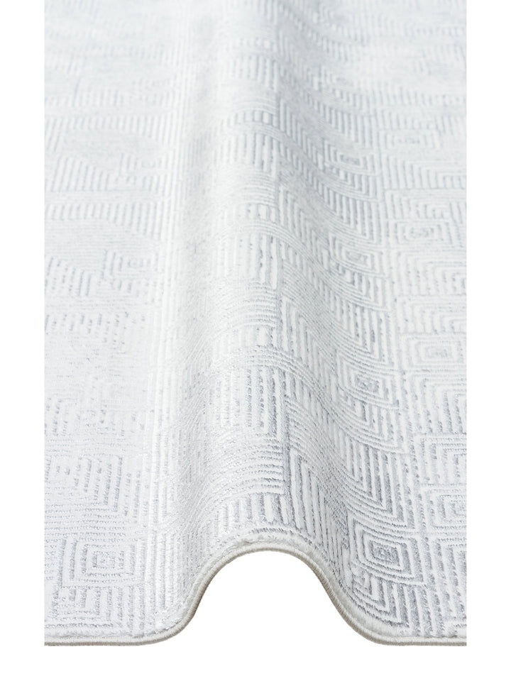 Smooth Yıkanabilir Kaymaz Parlak Oturma Odası Salon Koridor İnce Dokuma Modern Halı 109 CREAM GREY - Carpetdocia