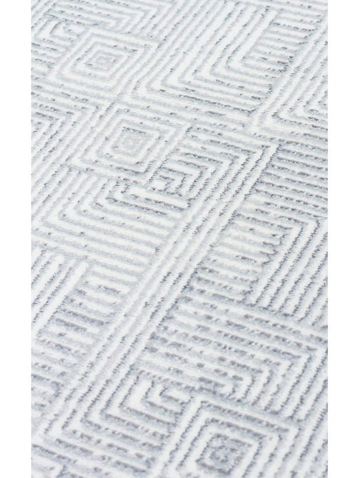 Smooth Yıkanabilir Kaymaz Parlak Oturma Odası Salon Koridor İnce Dokuma Modern Halı 109 CREAM GREY - Carpetdocia
