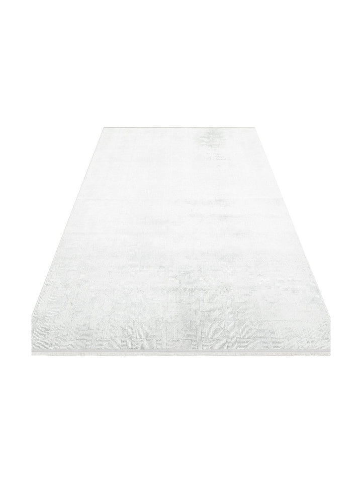 Smooth Yıkanabilir Kaymaz Parlak Oturma Odası Salon Koridor İnce Dokuma Modern Halı 109 CREAM GREY - Carpetdocia