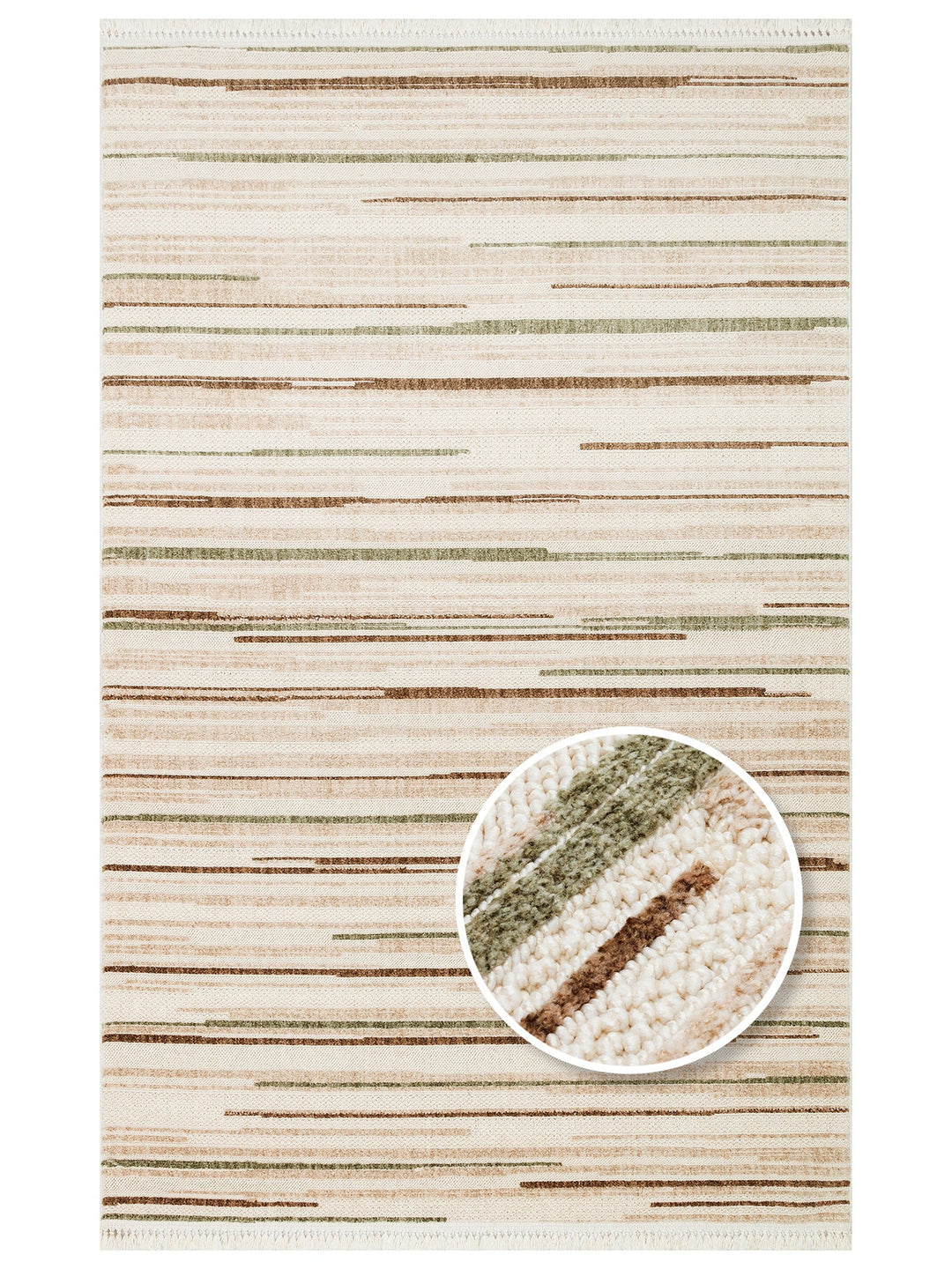 Style Hav Toz Vezmez Yumuşak Dokulu Oturma Odası Salon Koridor Antre Modern Halı 01 GREEN BROWN - Carpetdocia