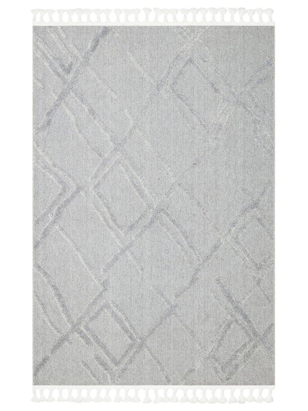 Tabasco Serisi Etnik Desenli Oturma Odası Salon Koridor Modern İskindinav Halı 03 GREY - Carpetdocia