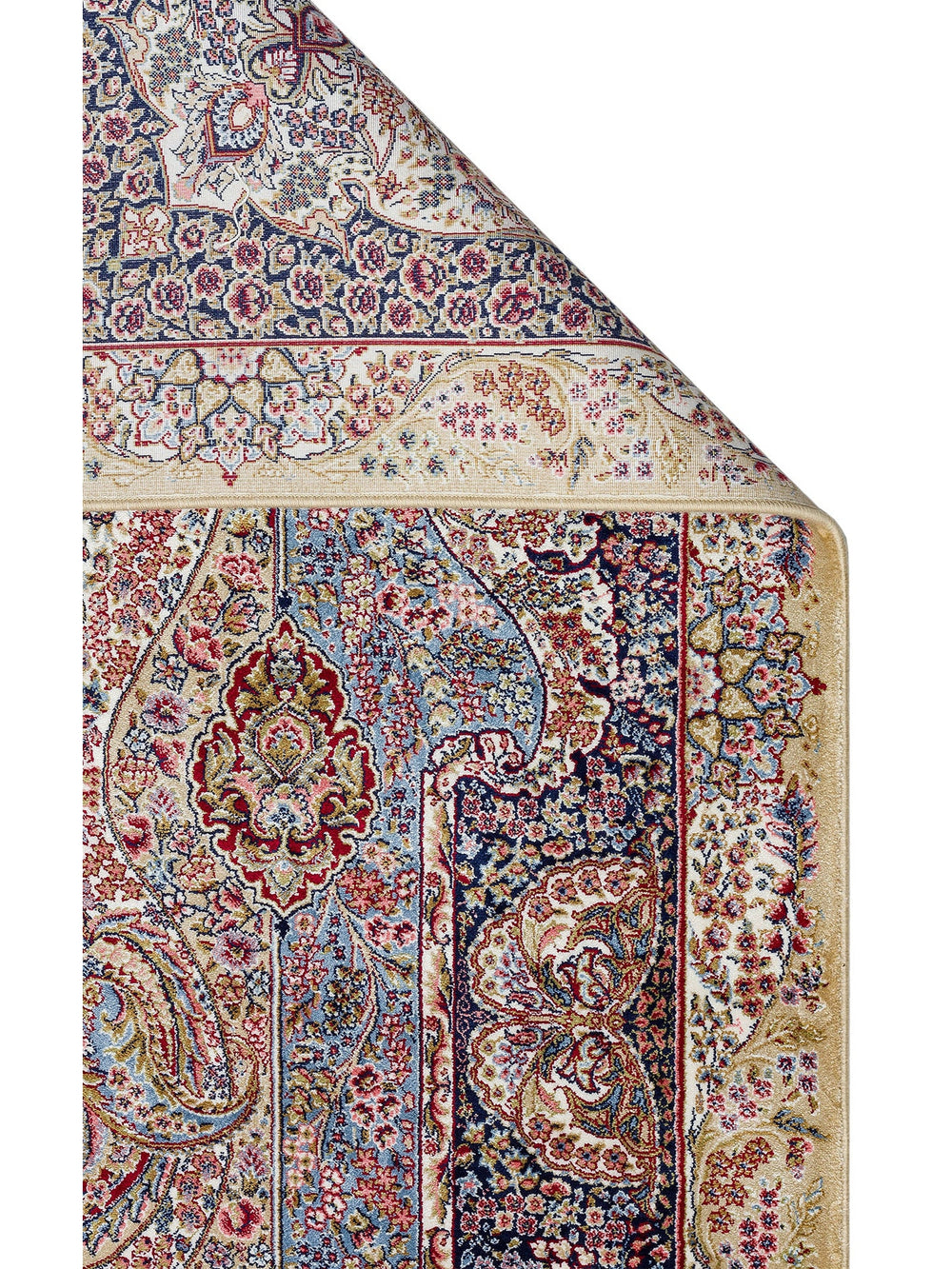 Topkapı Serisi Yüksek Kalite Sık Dokuma Klasik Desenli Özel Işıltılı Salon Halısı 02 CREAM - Carpetdocia