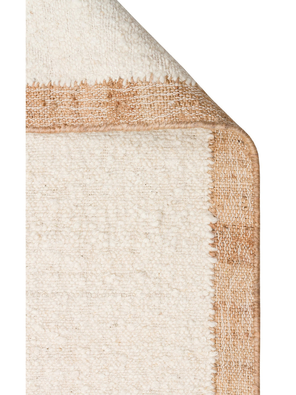 Urumchi %100 Naturel Yün Jüt Karışımı Oturma Odası Salon Koridor Mutfak El Dokuma Halı 01KREMNATURAL - Carpetdocia