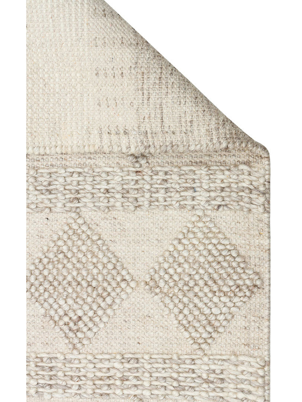 Woolstar %100 Naturel Kazak Desenli Salon Oturma Odası Koridor Antre El Dokuma Örgü Halı JD 01 NATU - Carpetdocia