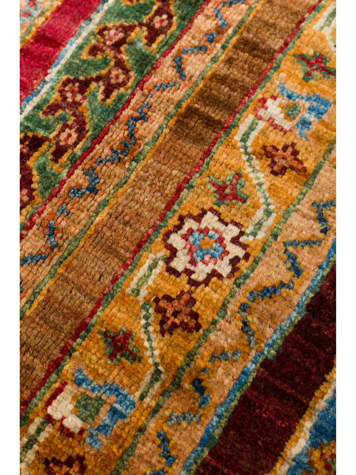 El dokuma Afgan halı kırmızı bitkisel desen 160x207 cm