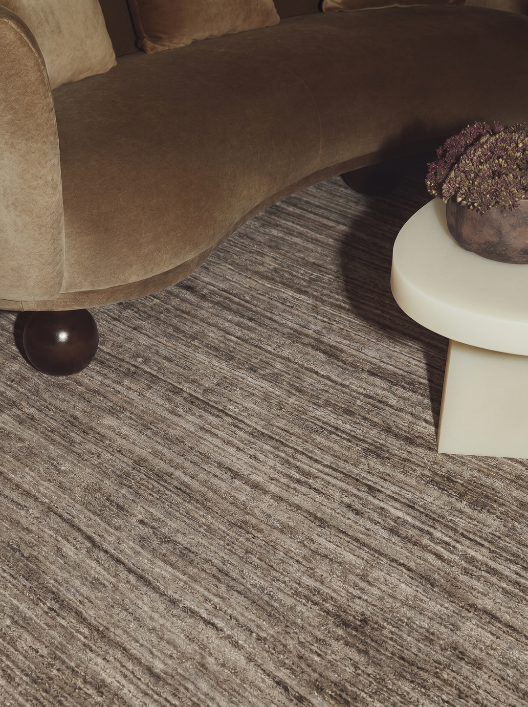 Serie Amore Plus Tappeto a mano in misto viscosa e cotone BROWN XW