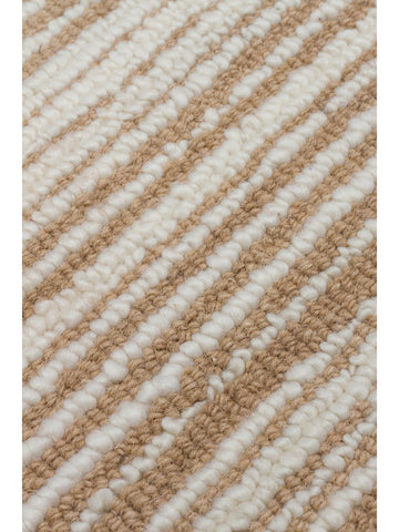 Tapis tissé à la main en mélange de laine et coton série Barcelona BEIGE